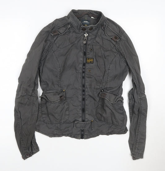 G-Star RAW Women's Grey Military Jacket Size S Cotton GS3391
