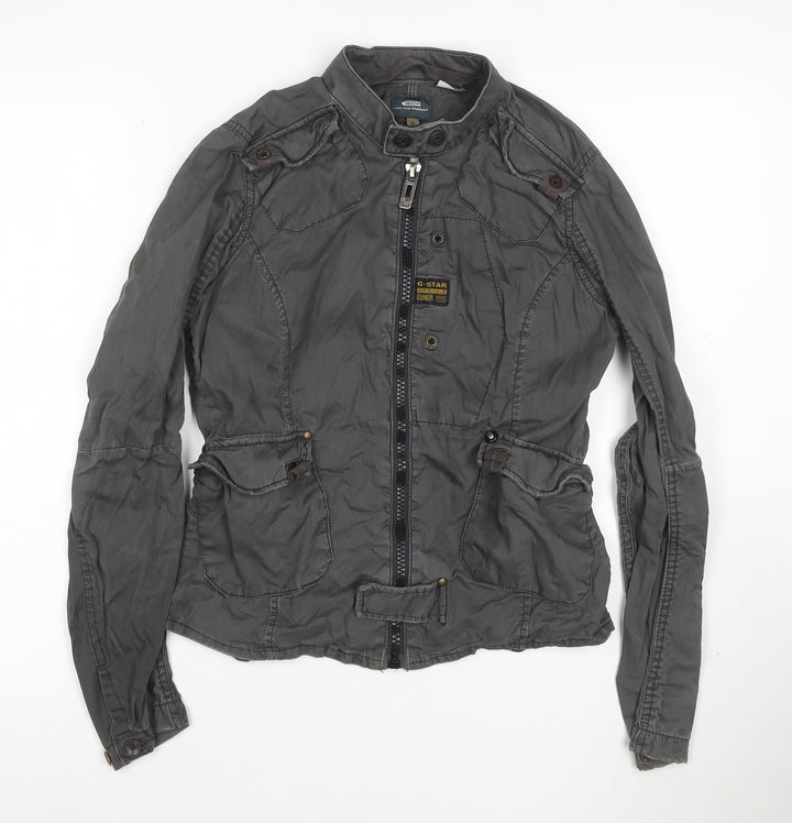 G-Star RAW Women's Grey Military Jacket Size S Cotton GS3391