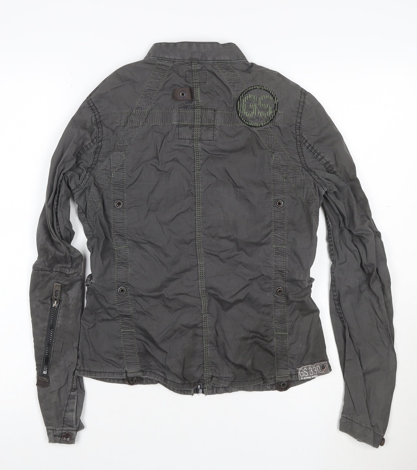 G-Star RAW Women's Grey Military Jacket Size S Cotton GS3391