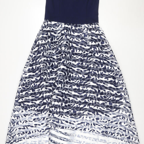 Coast Women's Blue Floral Fit & Flare Midi Dress Size 10
