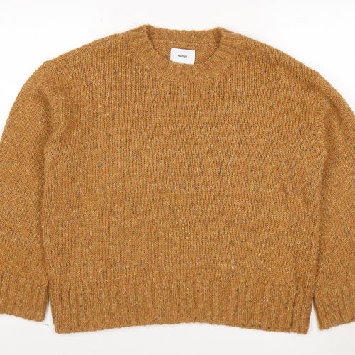Numph Women's Brown Wool Blend Crew Neck Pullover Jumper M/L