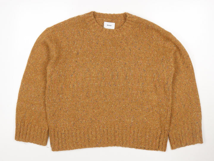 Numph Women's Brown Wool Blend Crew Neck Pullover Jumper M/L