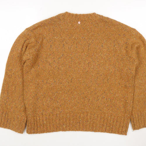 Numph Women's Brown Wool Blend Crew Neck Pullover Jumper M/L