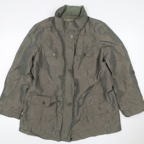 Maine New England Womens Green Size 18 Mid-Length Parka Jacket