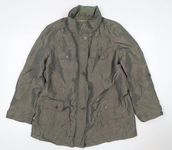 Maine New England Womens Green Size 18 Mid-Length Parka Jacket