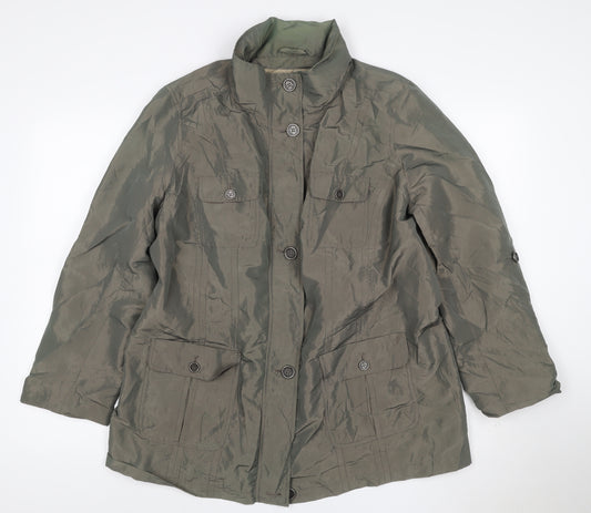 Maine New England Womens Green Size 18 Mid-Length Parka Jacket