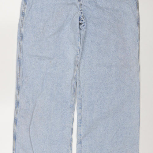 Primark Women’s Blue Wide-Leg High Rise Relaxed Jeans Size 12