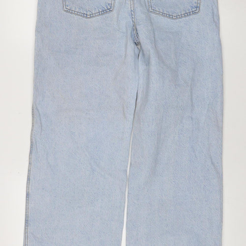 Primark Women’s Blue Wide-Leg High Rise Relaxed Jeans Size 12