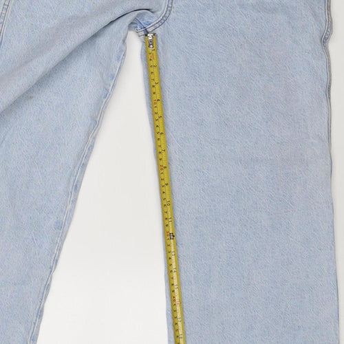 Primark Women’s Blue Wide-Leg High Rise Relaxed Jeans Size 12