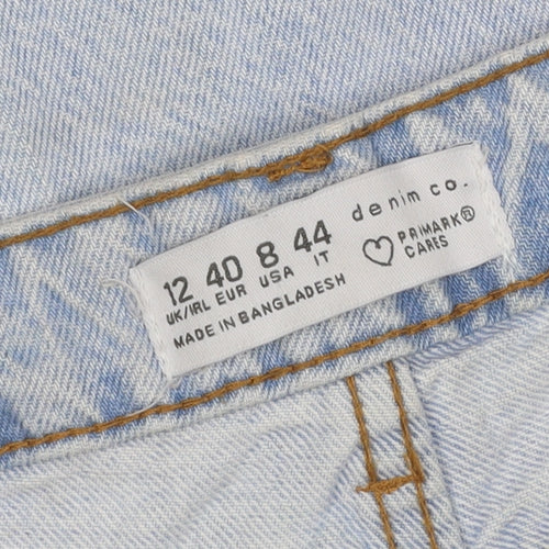 Primark Women’s Blue Wide-Leg High Rise Relaxed Jeans Size 12