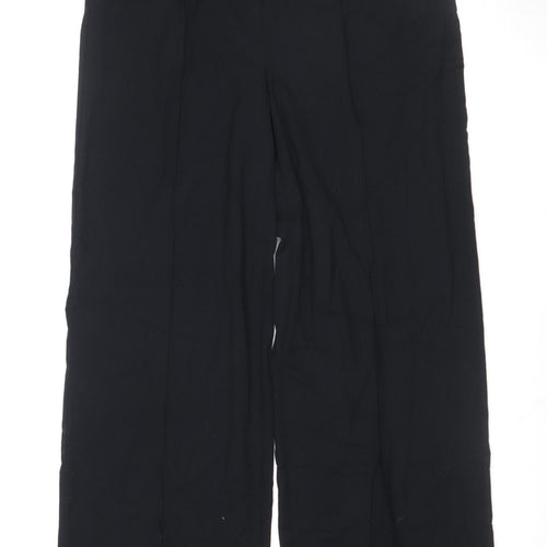 Marks and Spencer Women's Black Size 14 Wide-Leg Stretch Trousers