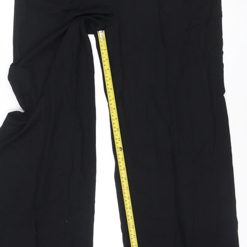 Marks and Spencer Women's Black Size 14 Wide-Leg Stretch Trousers