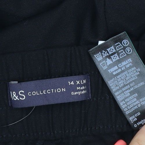 Marks and Spencer Women's Black Size 14 Wide-Leg Stretch Trousers