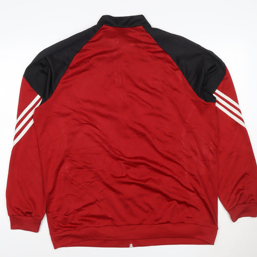 adidas Men's Red Full Zip Sports Sweatshirt XL