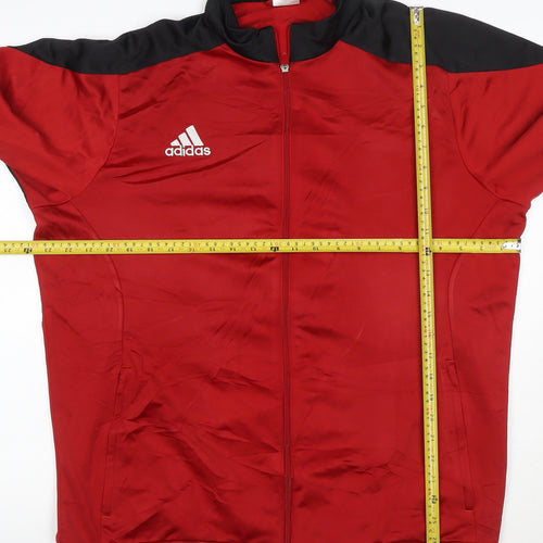 adidas Men's Red Full Zip Sports Sweatshirt XL