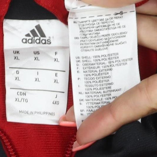 adidas Men's Red Full Zip Sports Sweatshirt XL