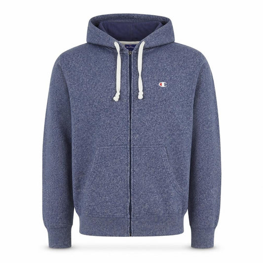 Champion Men Blue Full Zip Hoodie Size L Fleece Regular Fit