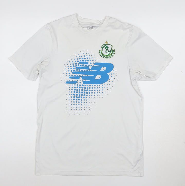 New Balance Mens White M Athletic Football Graphic T-Shirt