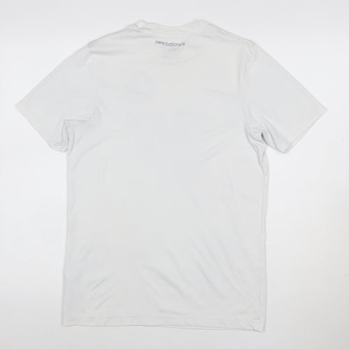 New Balance Mens White M Athletic Football Graphic T-Shirt