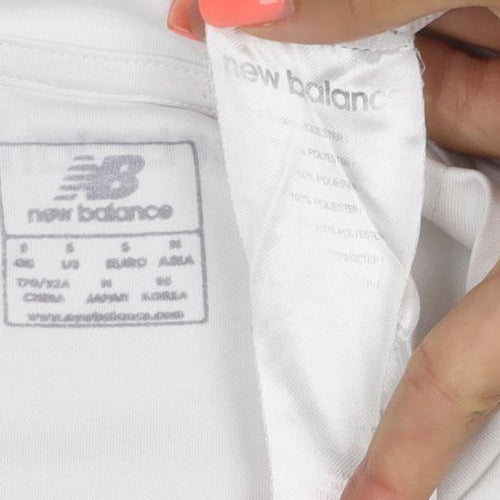 New Balance Mens White M Athletic Football Graphic T-Shirt