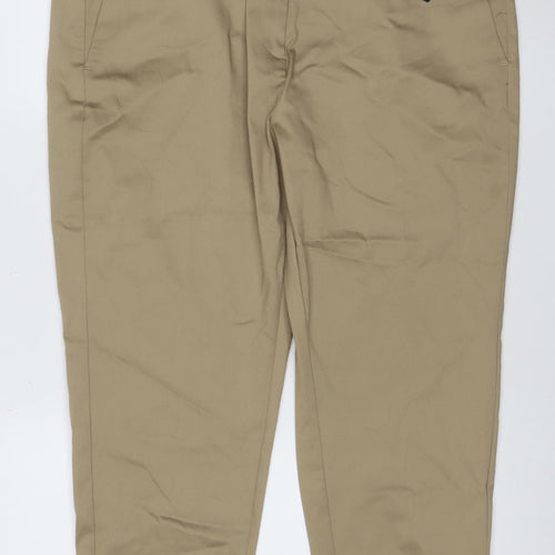 Marks and Spencer Women Beige Slim Chino Trousers Size 20 Short