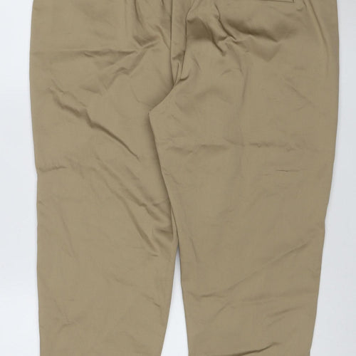 Marks and Spencer Women Beige Slim Chino Trousers Size 20 Short