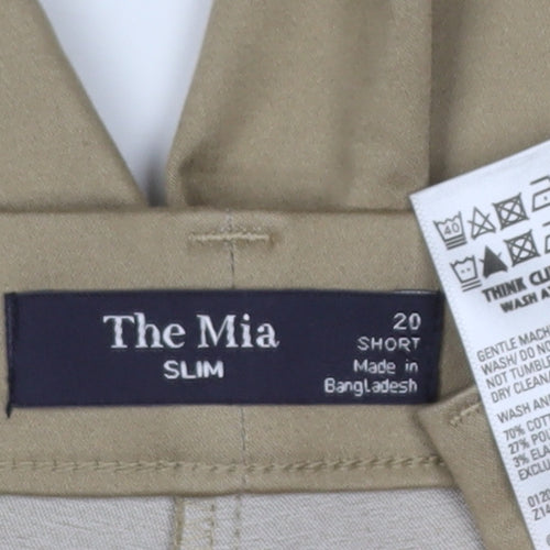 Marks and Spencer Women Beige Slim Chino Trousers Size 20 Short