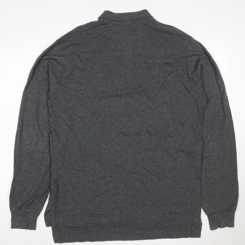 Polo Ralph Lauren Men's Grey Long Sleeve Cotton Polo Shirt M