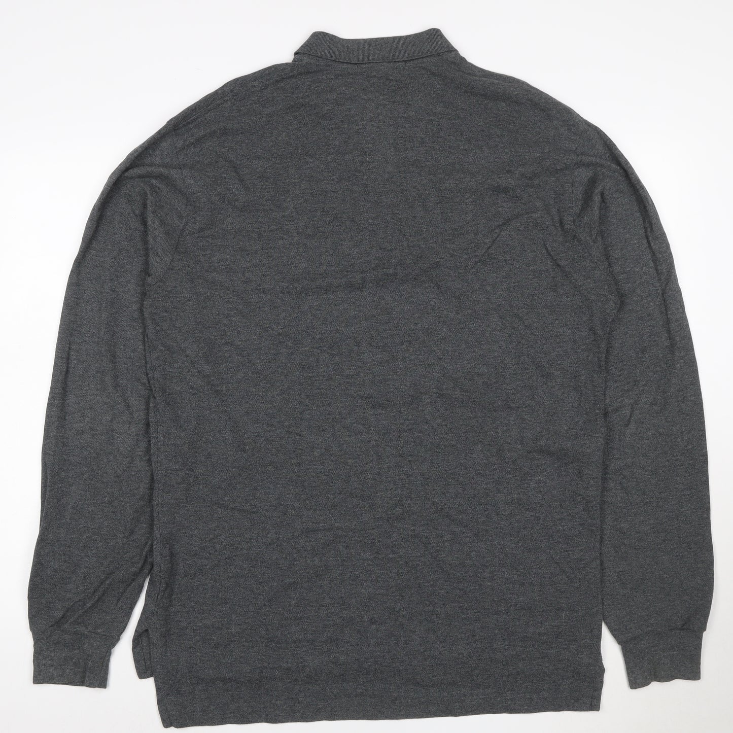 Polo Ralph Lauren Men's Grey Long Sleeve Cotton Polo Shirt M