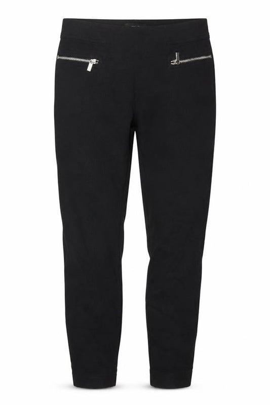 Next Women's Black Mid Rise Zip Detail Stretch Leggings Size 10