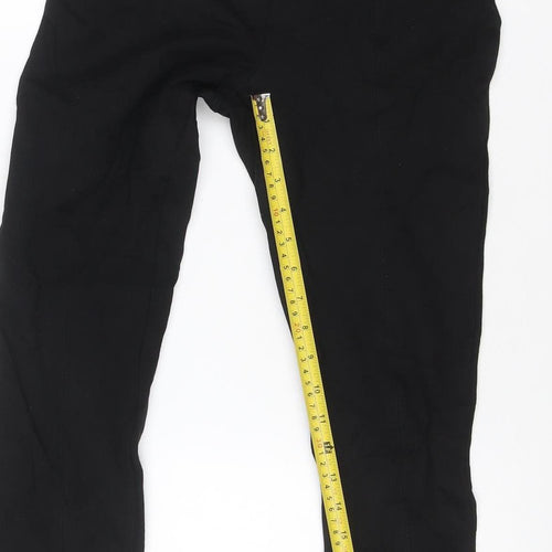 Next Women's Black Mid Rise Zip Detail Stretch Leggings Size 10