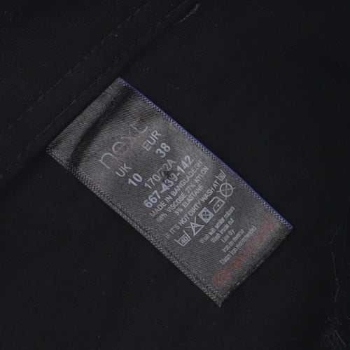 Next Women's Black Mid Rise Zip Detail Stretch Leggings Size 10