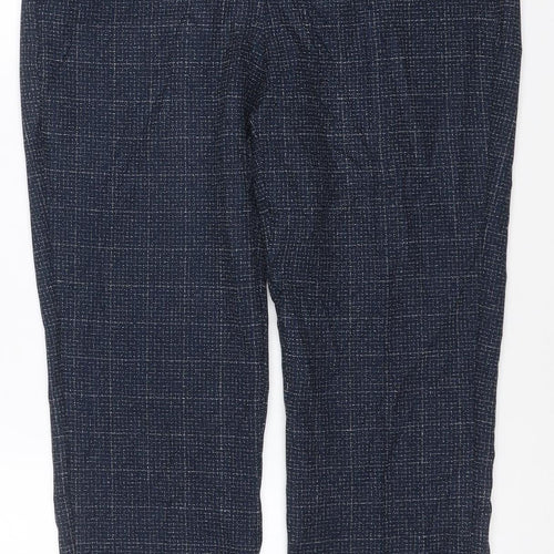 Next Women Blue Geometric Straight Trousers Size 10