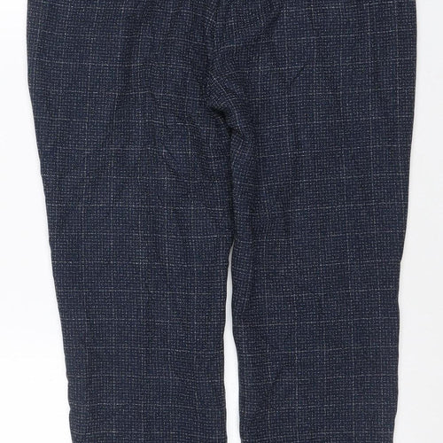 Next Women Blue Geometric Straight Trousers Size 10