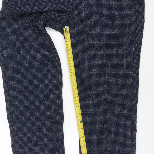 Next Women Blue Geometric Straight Trousers Size 10