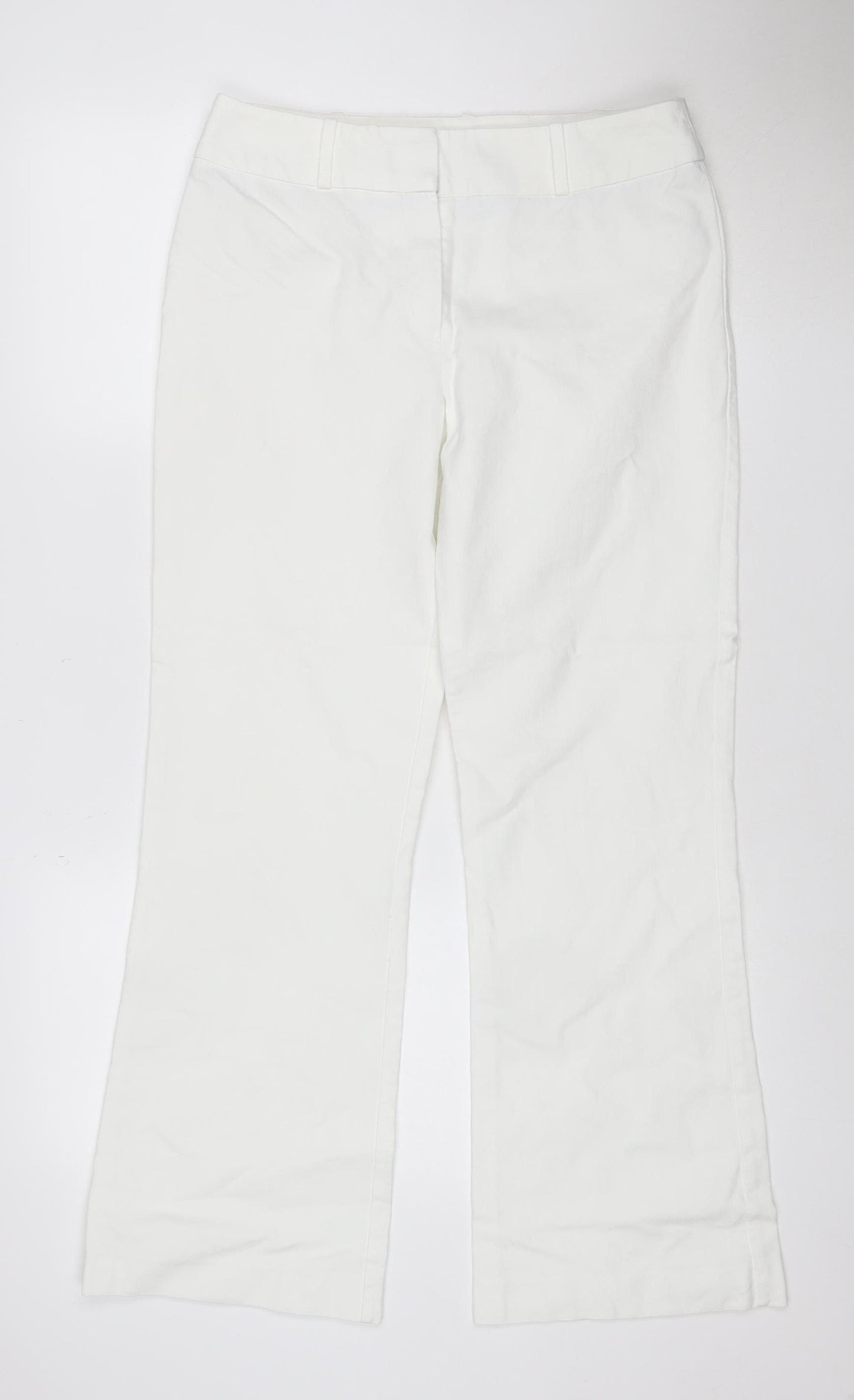Next Women White Straight Leg Jeans Size 10 Regular Cotton