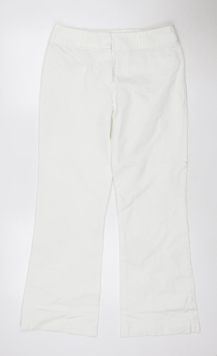 Next Women White Straight Leg Jeans Size 10 Regular Cotton