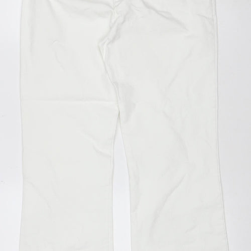 Next Women White Straight Leg Jeans Size 10 Regular Cotton