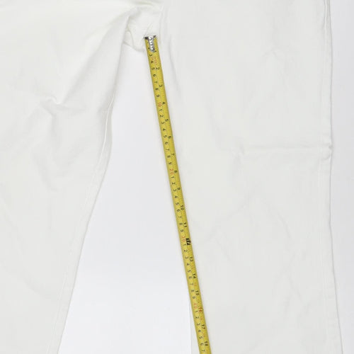 Next Women White Straight Leg Jeans Size 10 Regular Cotton