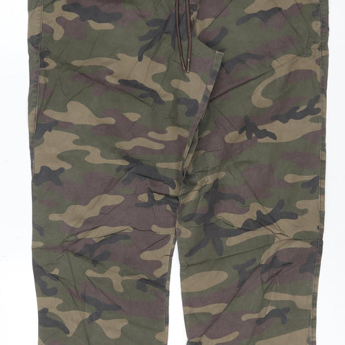 GAP Women's Green Camouflage Cotton Jogger Trousers Size L
