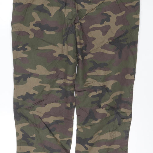 GAP Women's Green Camouflage Cotton Jogger Trousers Size L