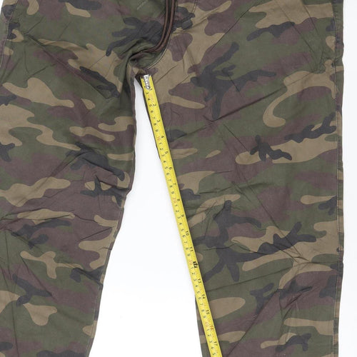 GAP Women's Green Camouflage Cotton Jogger Trousers Size L