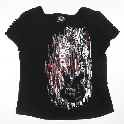 Hard Rock Cafe Womens Black XL Music Graphic Short Sleeve T-Shirt
