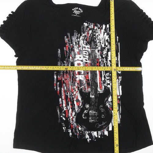 Hard Rock Cafe Womens Black XL Music Graphic Short Sleeve T-Shirt