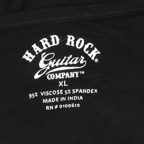 Hard Rock Cafe Womens Black XL Music Graphic Short Sleeve T-Shirt