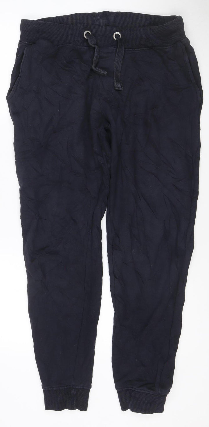 French Connection Men's Black Jogger Trousers L Lightweight Cotton Blend