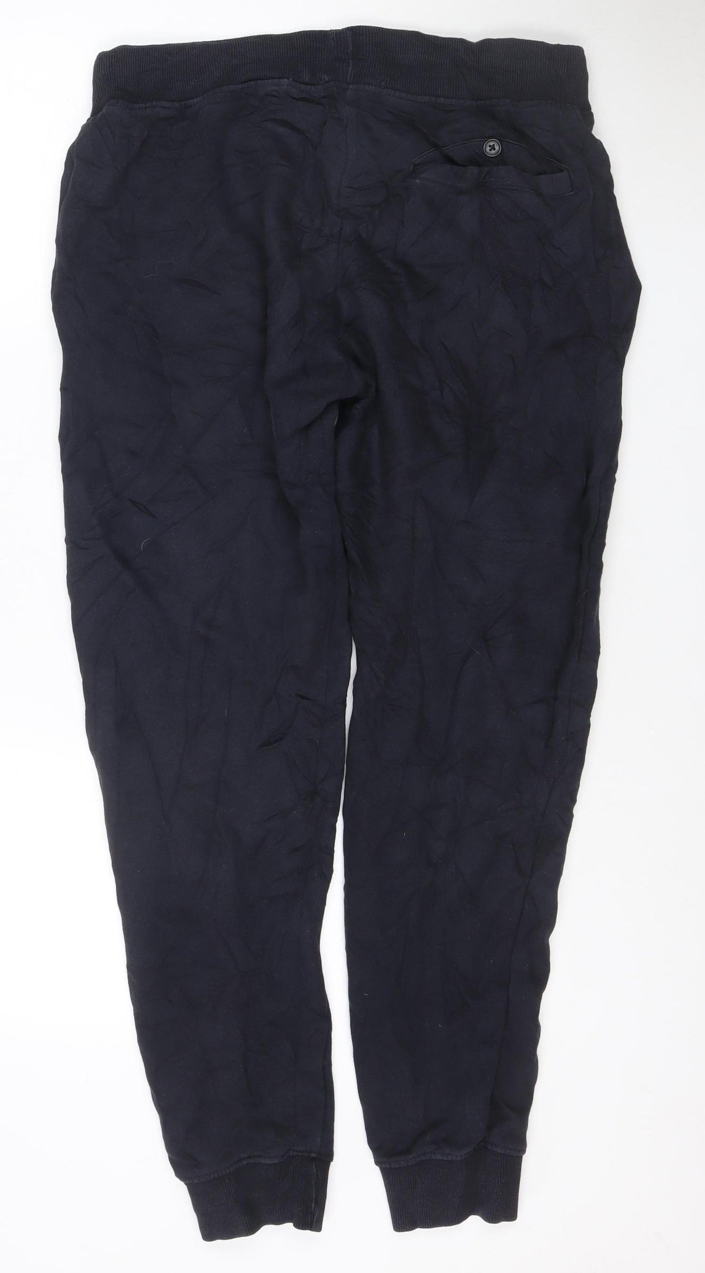 French Connection Men's Black Jogger Trousers L Lightweight Cotton Blend