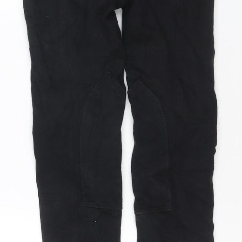 Requisite Girls Black Riding Trousers 11-12 Years Cotton Stretch Breeches