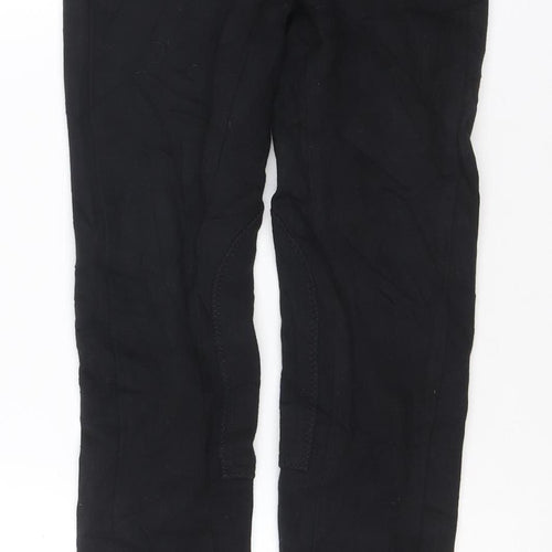 Requisite Girls Black Riding Trousers 11-12 Years Cotton Stretch Breeches