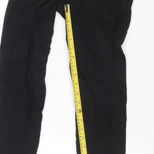 Requisite Girls Black Riding Trousers 11-12 Years Cotton Stretch Breeches